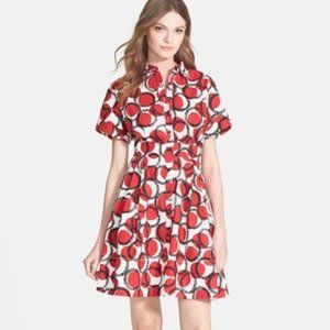 Kate Spade Stretch Poplin Circle Print Shirt Dress